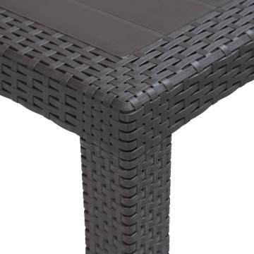 Brown Garden Table 220x90 cm - Durable Rattan Look Design