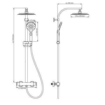 SCHÜTTE MADURA FRESH Matt Black Overhead Shower Set