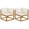 Sectional Corner Sofas 2 pcs with Cushions Solid Wood Acacia Colour cream Quantity in Package 2 Model corner sofa (2 pcs) 