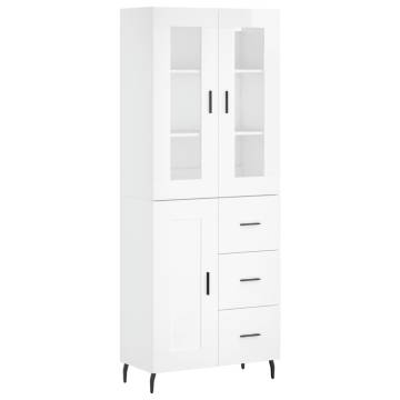 Highboard High Gloss White - Stylish Storage Solution | HipoMarket