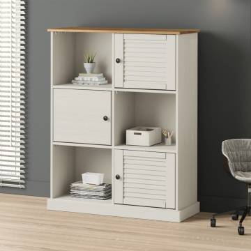 VIGO White Bookcase 90x35x114.5 cm Solid Pine Wood | Hipomarket