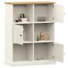 VIGO White Bookcase 90x35x114.5 cm Solid Pine Wood | Hipomarket