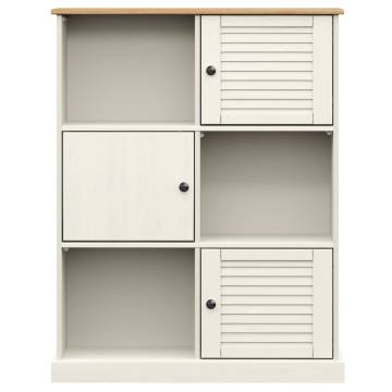 VIGO White Bookcase 90x35x114.5 cm Solid Pine Wood | Hipomarket