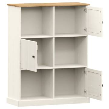 VIGO White Bookcase 90x35x114.5 cm Solid Pine Wood | Hipomarket