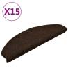 Self-adhesive Stair Mats - 15 Pcs Brown 65x21 cm | HipoMarket