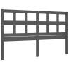 Grey King Size Bed Frame with Headboard - Solid Wood Construction