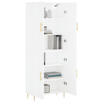 Stylish Highboard White 69.5x34x180 cm - Durable Storage Solution