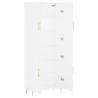 Stylish Highboard White 69.5x34x180 cm - Durable Storage Solution