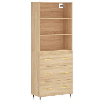 Highboard Sonoma Oak - Stylish Engineered Wood Storage Solution