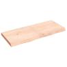 Untreated Solid Wood Oak Wall Shelf - 120x50 cm - Rustic Design