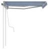 Manual Retractable Awning 3.5x2.5m - Blue & White | Hipomarket UK