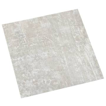 Self-Adhesive Flooring Planks - Light Grey, 5.11 m² (55 pcs)