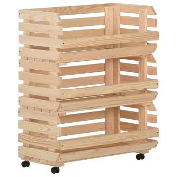 Vegetable Trolley - Solid Pinewood Kitchen Cart | HipoMarket