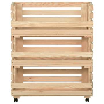 Vegetable Trolley - Solid Pinewood Kitchen Cart | HipoMarket