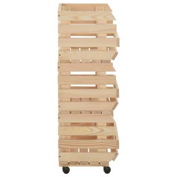 Vegetable Trolley - Solid Pinewood Kitchen Cart | HipoMarket