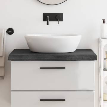 Dark Brown Solid Wood Bathroom Countertop - 80x50 cm