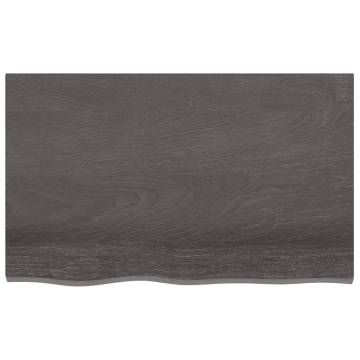 Dark Brown Solid Wood Bathroom Countertop - 80x50 cm