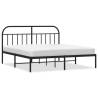 Black Metal Bed Frame with Headboard - 180x200 cm Super King