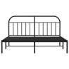 Black Metal Bed Frame with Headboard - 180x200 cm Super King