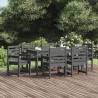 7 Piece Garden Dining Set Grey Solid Wood Pine Colour grey pine Number of 7 