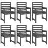 7 Piece Grey Solid Wood Pine Garden Dining Set | HipoMarket