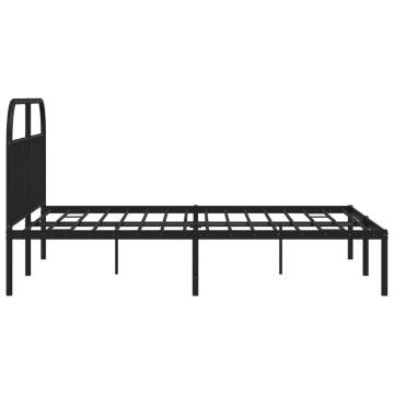 Black Metal Bed Frame with Headboard - 180x200 cm Super King