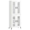 Stylish Highboard High Gloss White - 69.5x34x180 cm