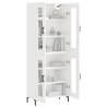 Stylish Highboard High Gloss White - 69.5x34x180 cm