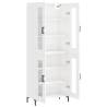 Stylish Highboard High Gloss White - 69.5x34x180 cm