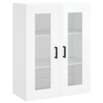 Stylish Highboard High Gloss White - 69.5x34x180 cm