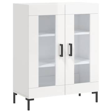 Stylish Highboard High Gloss White - 69.5x34x180 cm