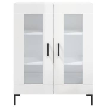 Stylish Highboard High Gloss White - 69.5x34x180 cm