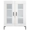 Stylish Highboard High Gloss White - 69.5x34x180 cm