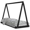 Kids Bed Frame Black 80x200 cm | Solid Pine Wood