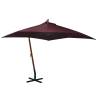 Hanging Parasol with Pole Bordeaux Red 3x3 m Solid Fir Wood Colour bordeaux red Size 3 x 3 m Quantity in Package 1 