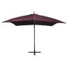 Hanging Parasol Bordeaux Red 3x3m - Solid Fir Wood