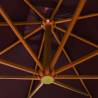 Hanging Parasol Bordeaux Red 3x3m - Solid Fir Wood