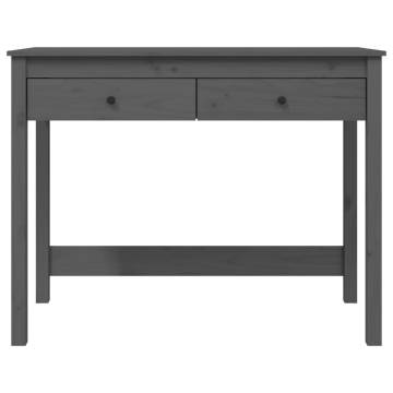 Stylish Grey Desk with Drawers - Solid Pine Wood | Hipomarket