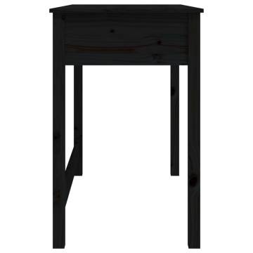 Elegant Black Desk with Drawers - Solid Pine Wood 100x50 cm