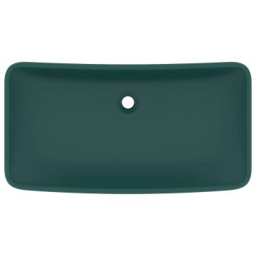 Luxury Rectangular Matt Dark Green Basin - 71x38 cm Ceramic