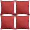 Burgundy Linen-Look Cushion Covers Set of 4 | 80x80 cm