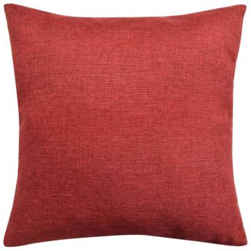 Burgundy Linen-Look Cushion Covers Set of 4 | 80x80 cm