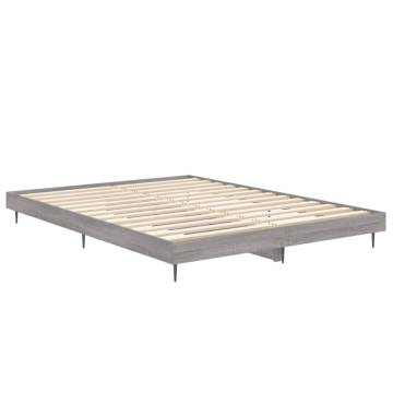 Stylish Grey Sonoma Bed Frame 135x190 cm Double - Hipomarket