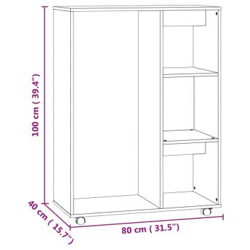 Sonoma Oak Wardrobe 80x40x110 cm - Engineered Wood Storage