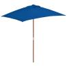 Outdoor Parasol with Wooden Pole Blue 150x200 cm Colour blue Quantity in Package 1 