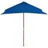 Outdoor Parasol with Wooden Pole - Blue 150x200 cm | Hipo Market