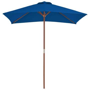 Outdoor Parasol with Wooden Pole - Blue 150x200 cm | Hipo Market