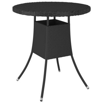 Garden Table Black 70x70x73 cm Poly Rattan - Buy Now