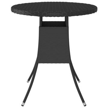 Garden Table Black 70x70x73 cm Poly Rattan - Buy Now