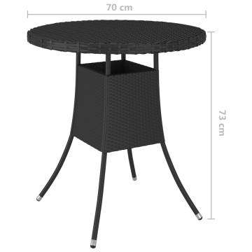 Garden Table Black 70x70x73 cm Poly Rattan - Buy Now